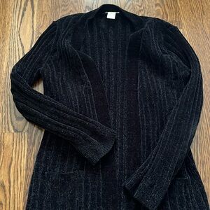 Black soft open front cardigan